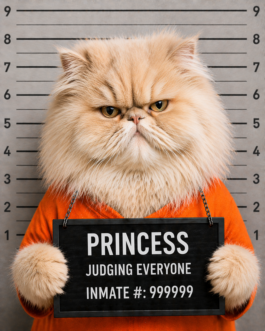 Custom pet mugshot example - Princess